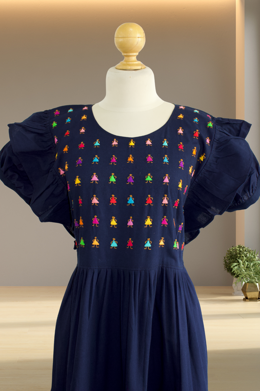 Vestido Yolanda Muñequitas Azul Marino