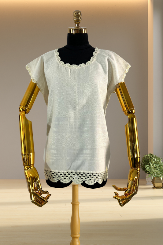 Blusa de Telar Zanda Marfil