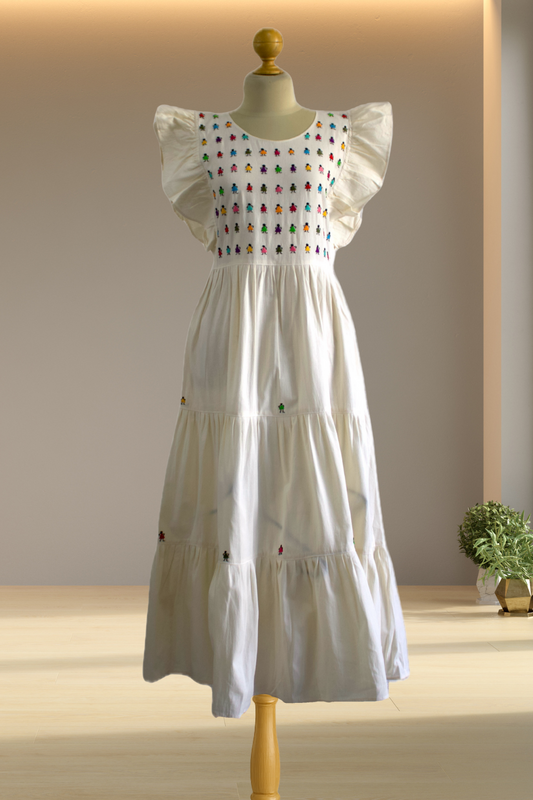 Vestido Yolanda Muñequitas Blanco