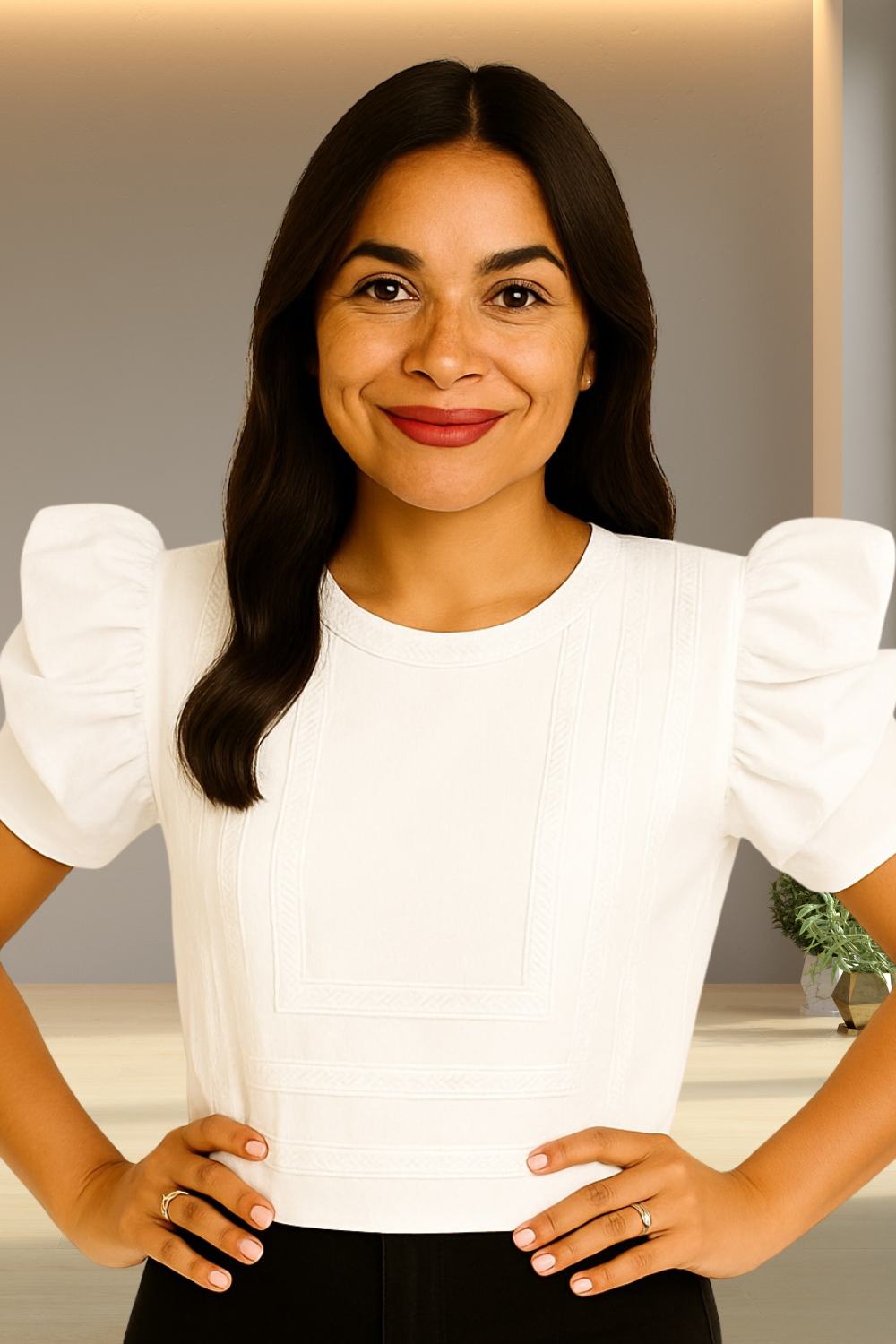 Blusa Leticia de cadenilla blanco