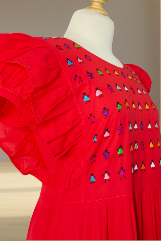 Vestido Yolanda Muñequitas Rojo
