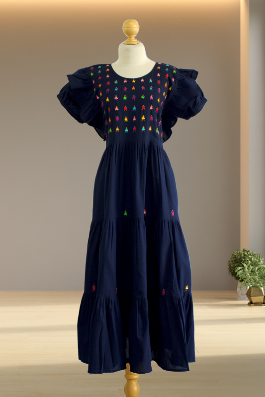 Vestido Yolanda Muñequitas Azul Marino