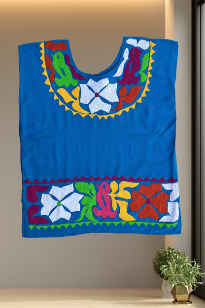 Blusa Jalapa de Díaz media gala azul– Grande mod5021