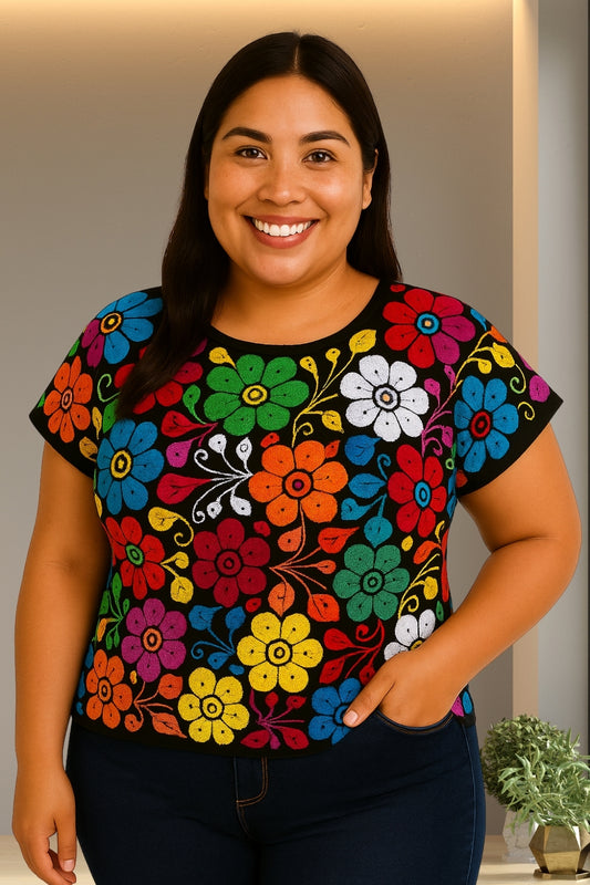 Blusa Jalapa de Díaz multicolor– Doble Extra Grande