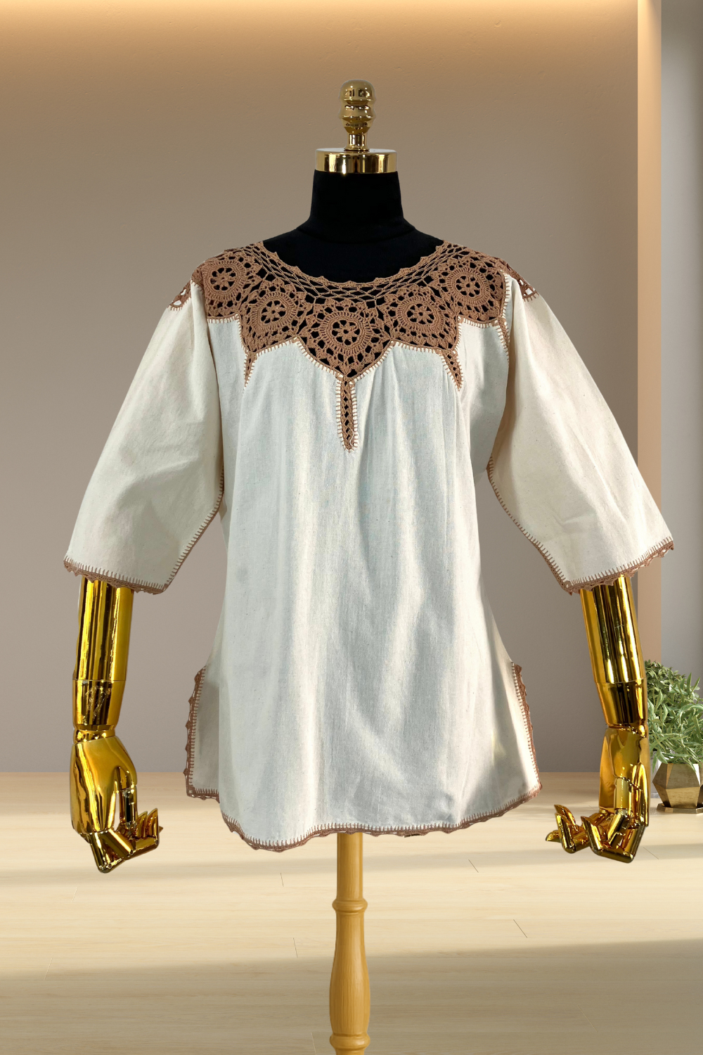 Blusa Elda girasoles beige