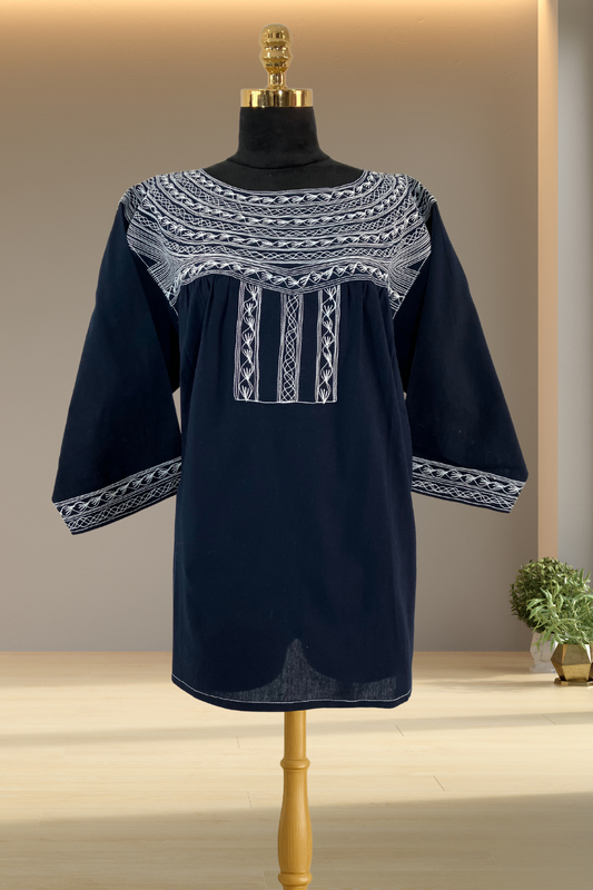 Blusa Alotepec marino