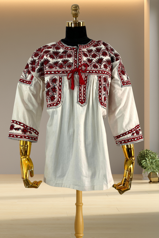 Blusa Tlahuitoltepec blanco y rojo