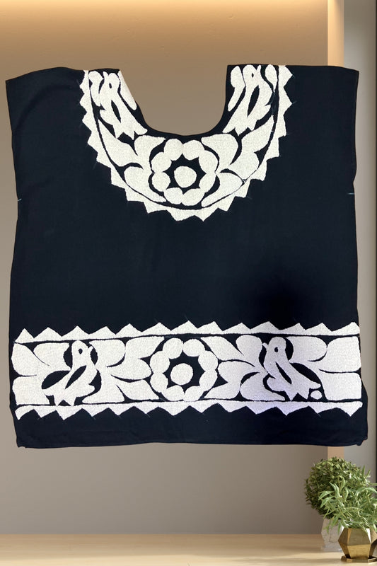 Blusa Jalapa de Díaz media gala blanca – Extra Grande