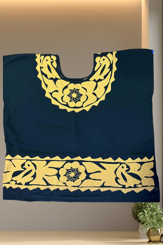 Blusa Jalapa de Díaz media gala amarilla – Doble Extra Grande