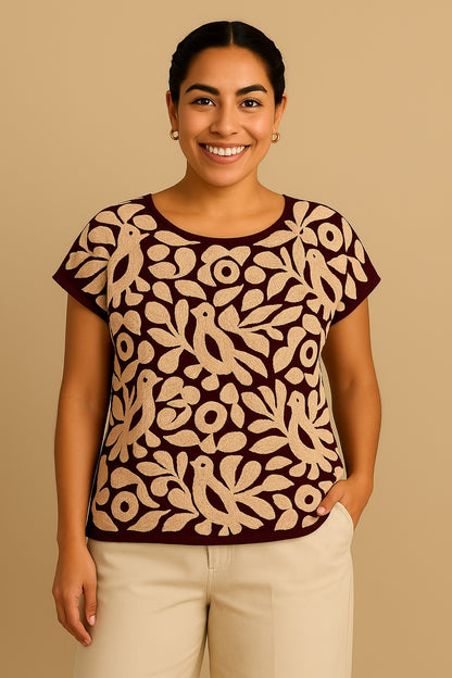 Blusa Jalapa de Díaz beige – Chica