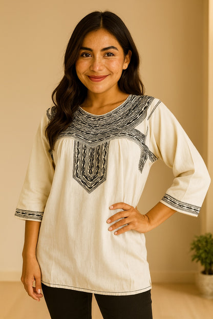 Blusa Alotepec blanca