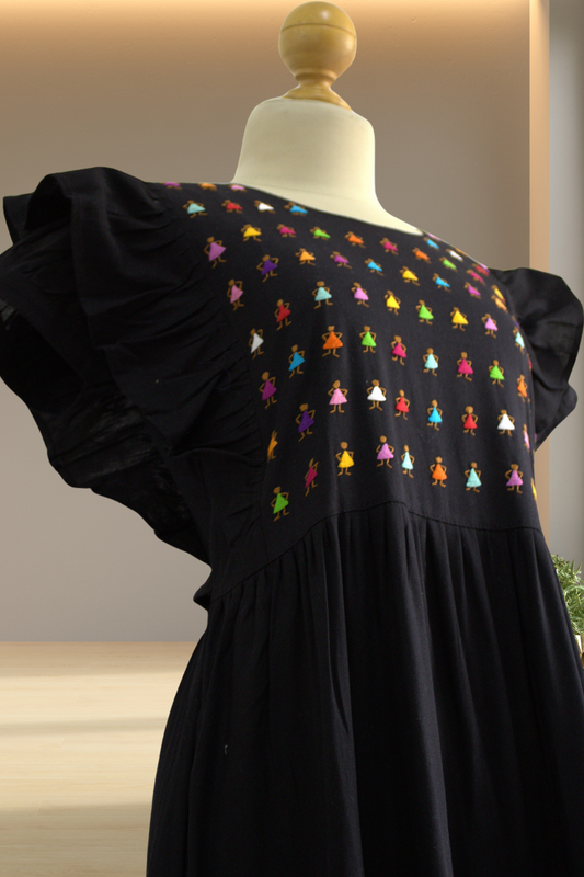 Vestido Yolanda Muñequitas Negro