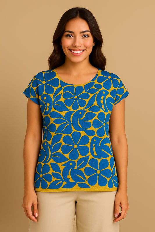Blusa Jalapa de Díaz azul– Mediana