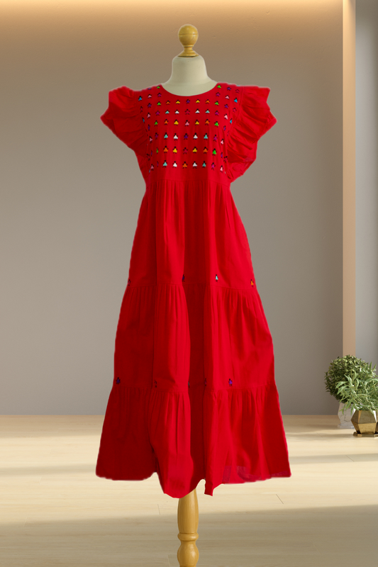 Vestido Yolanda Muñequitas Rojo