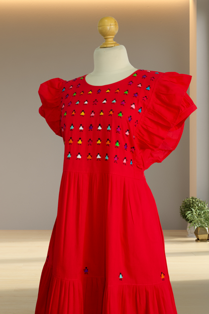 Vestido Yolanda Muñequitas Rojo