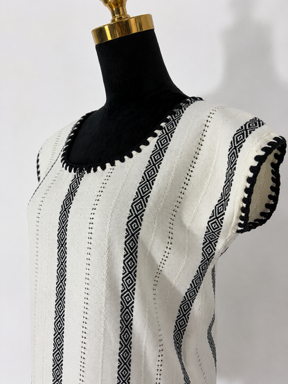 Blusa Irina blanco con negro