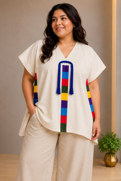 Huipil Auténtico de Yalalag beenda multicolor