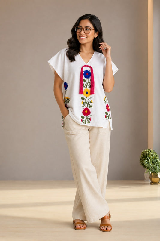 Huipil Auténtico de Yalalag Flores