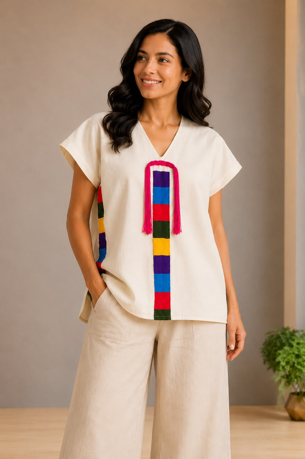 Huipil Auténtico de Yalalag beenda multicolor