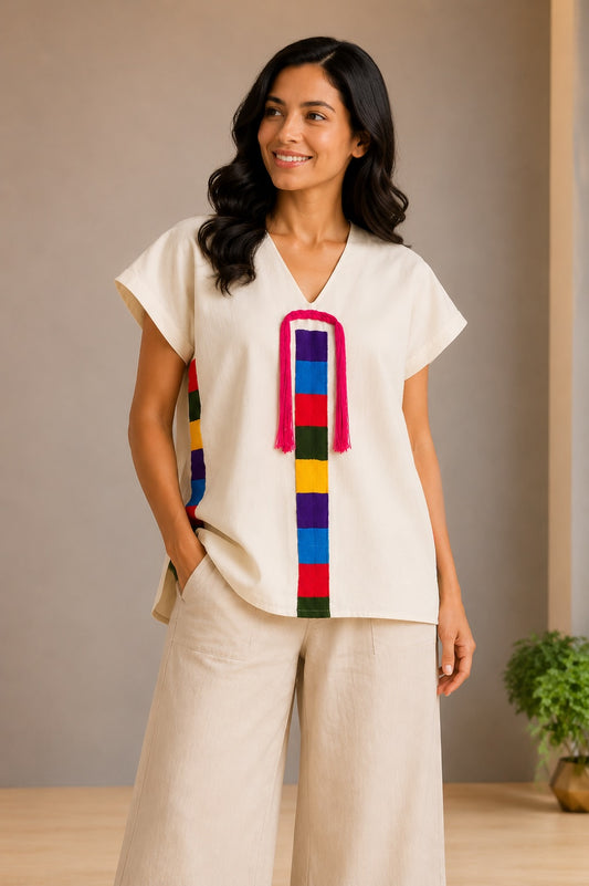 Huipil Auténtico de Yalalag beenda multicolor