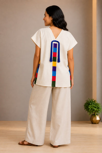 Huipil Auténtico de Yalalag beenda multicolor