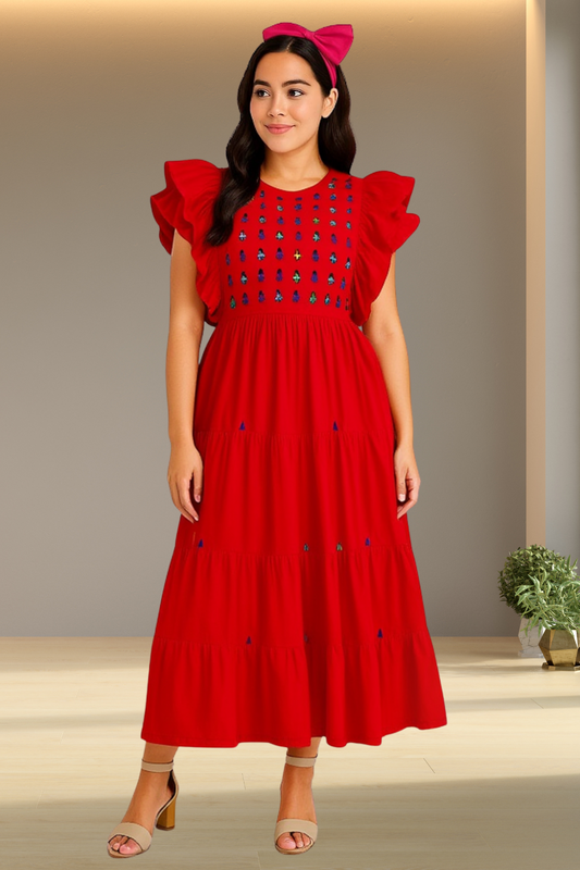 Vestido Yolanda Muñequitas Rojo