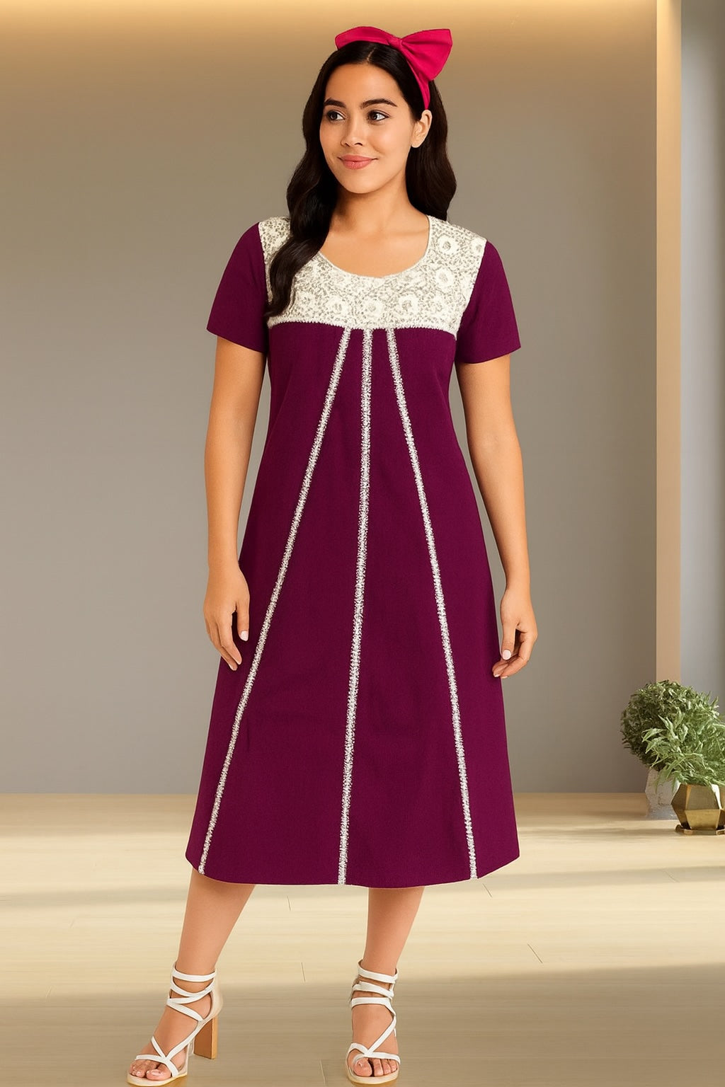 Vestido Elda manga corta