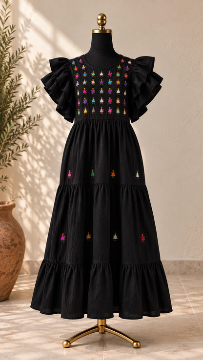 Vestido Yolanda Muñequitas Negro