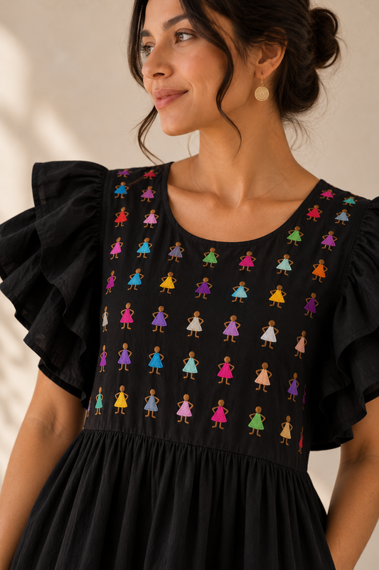 Vestido Yolanda Muñequitas Negro