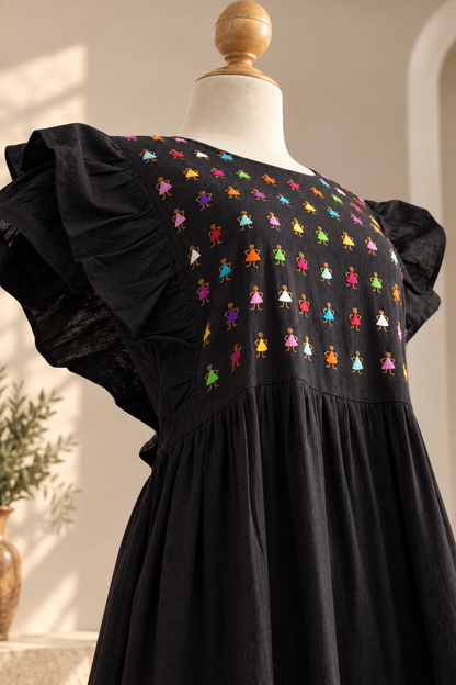 Vestido Yolanda Muñequitas Negro
