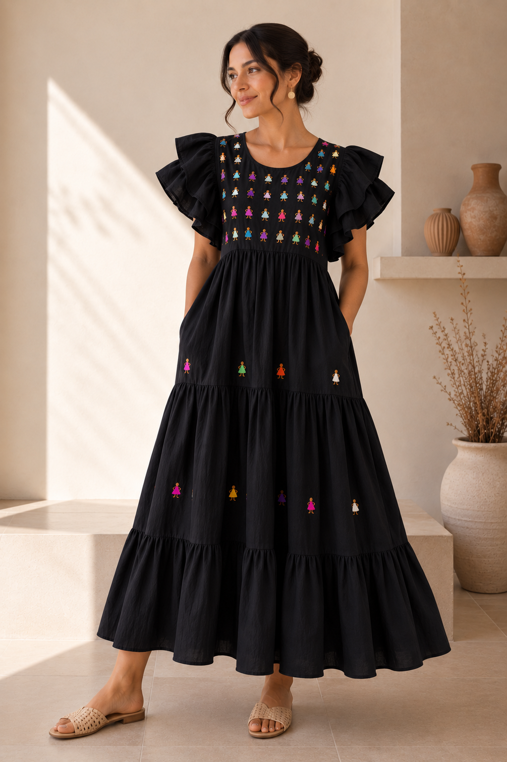 Vestido Yolanda Muñequitas Negro