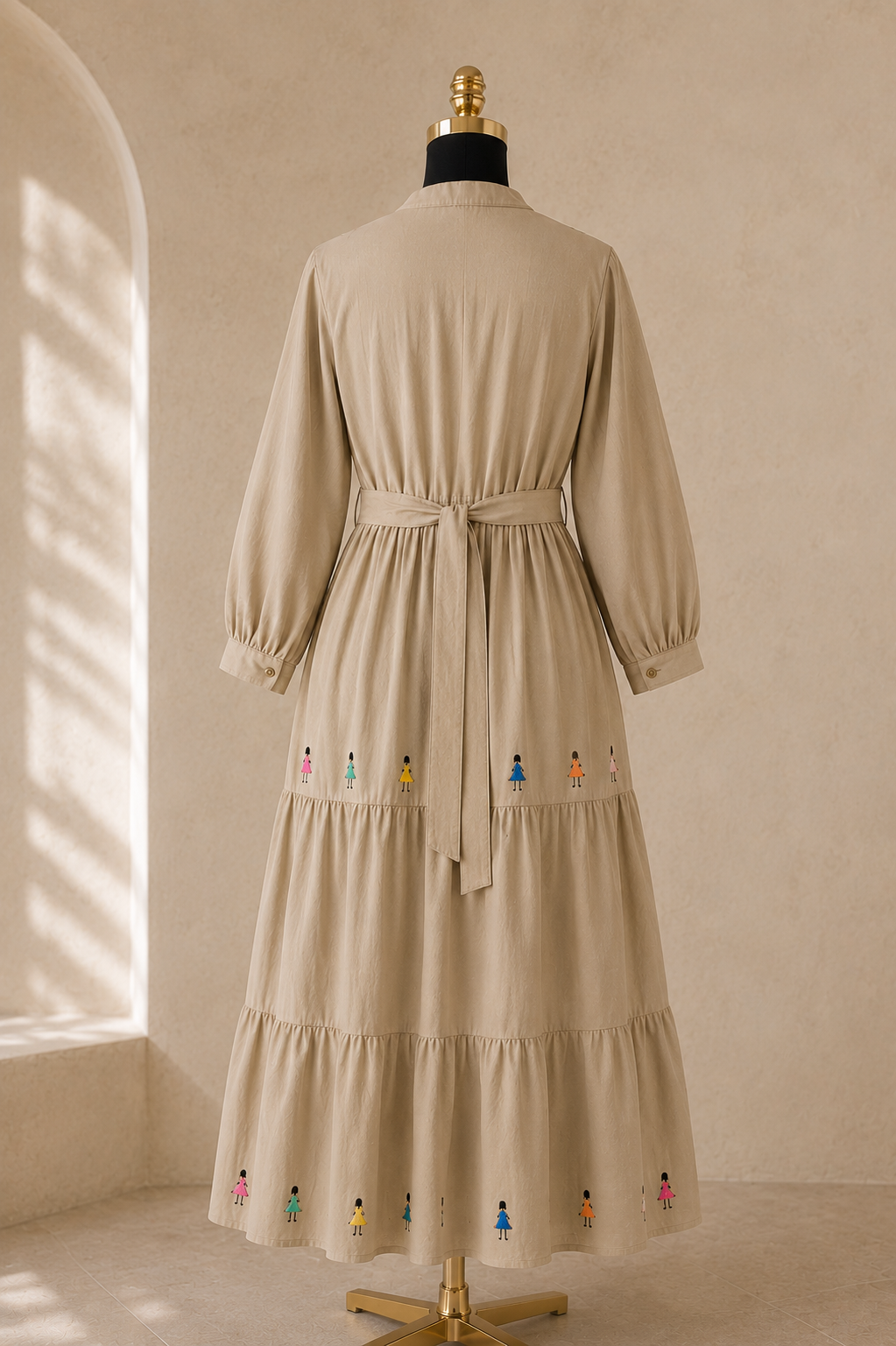 Vestido Noemi Muñequitas caqui