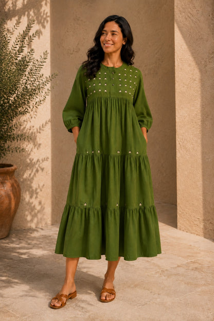 Vestido Noemi Muñequitas Verde
