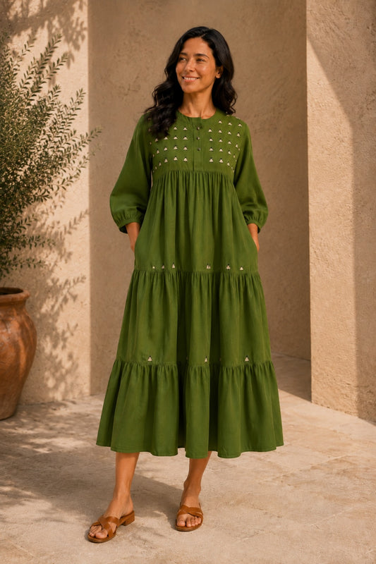 Vestido Noemi Muñequitas Verde