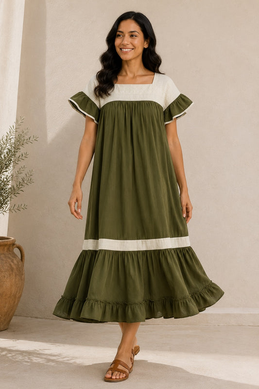 Vestido Elena olivo