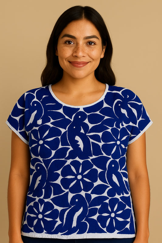 Blusa Jalapa de Díaz azul– Mediana