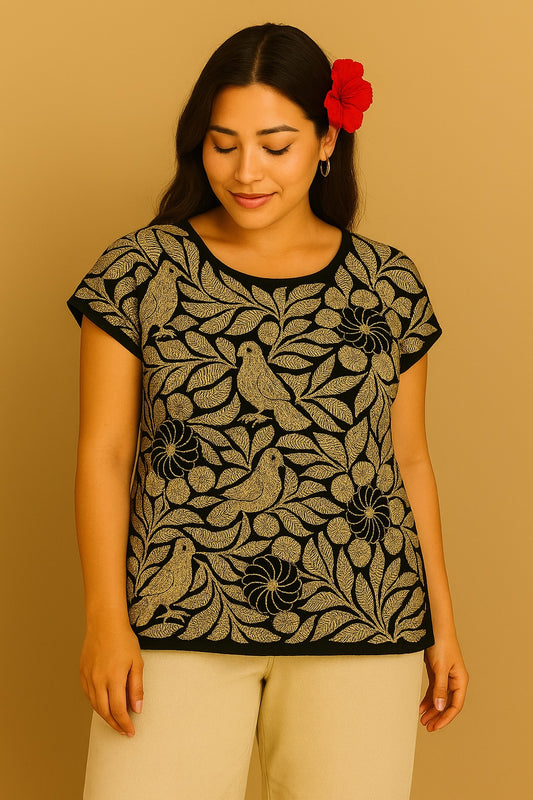 Blusa Jalapa de Díaz beige – Grande