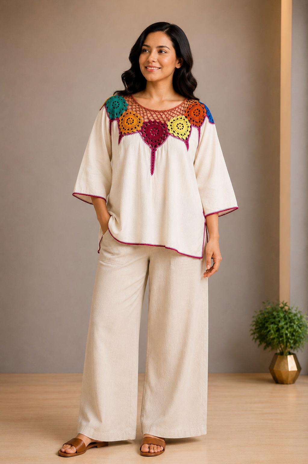 Blusa Elda girasoles multicolor