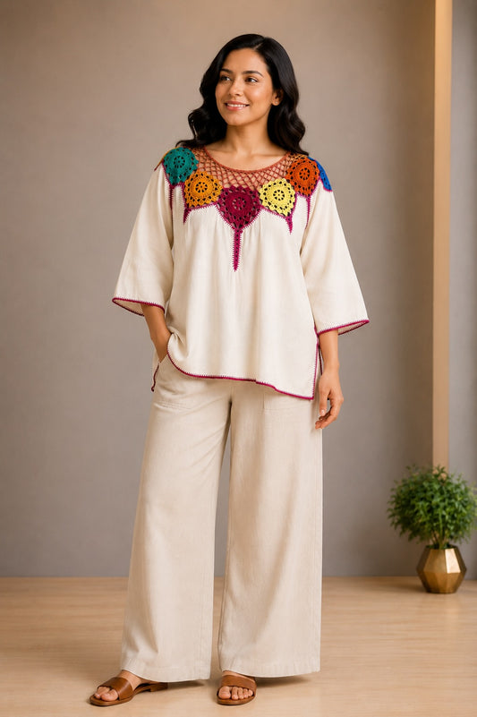 Blusa Elda girasoles multicolor