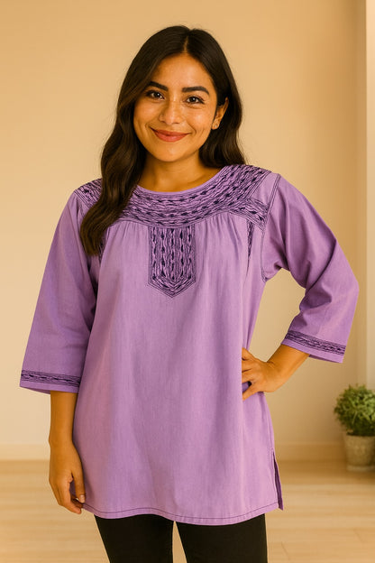 Blusa Alotepec lila