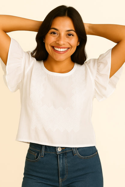 Leticia de cadenilla blanco