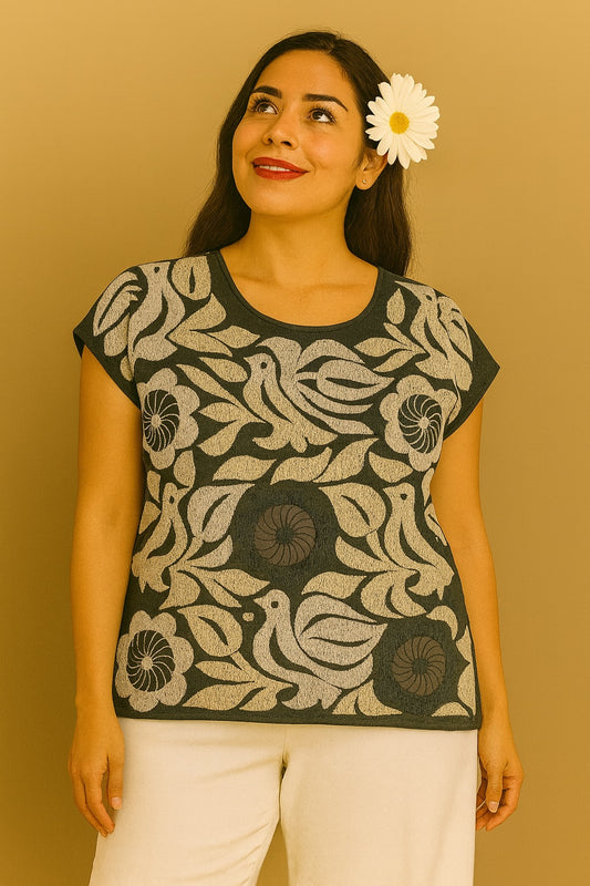 Blusa Jalapa de Díaz gris – Grande