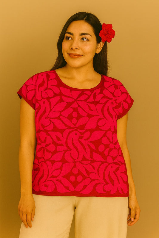Blusa Jalapa de Díaz rojo – Grande