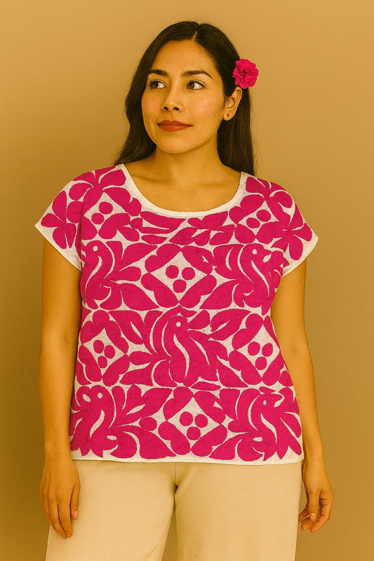 Blusa Jalapa de Díaz rosa – Grande